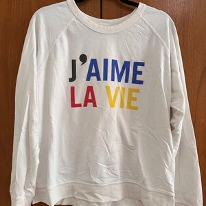 Clare V x Anthropologie J’aime La Vie size XL sweatshirt